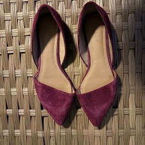 J. Crew Women's Wine Suede Flats